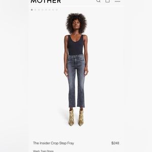 MOTHER denim insider crop fray in train stop wash size 26